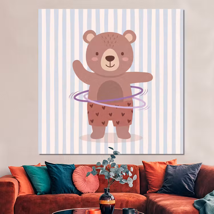 Forex - Beer - Hoepel - Kinderkamer - Illustratie - Bruin — 3