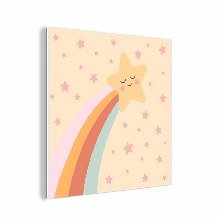 Forex - Ster - Regenboog - Nacht - Illustratie - Pastel — 1