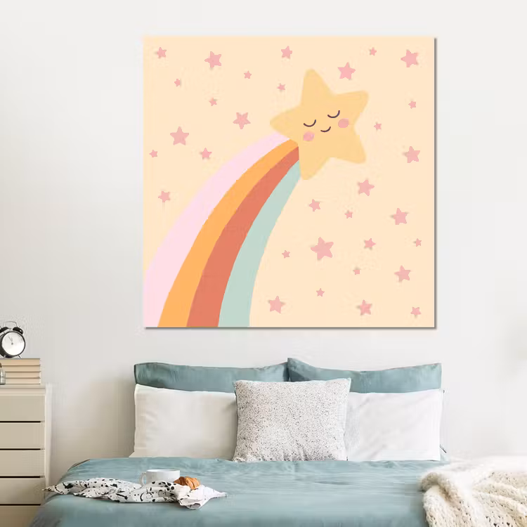 Forex - Ster - Regenboog - Nacht - Illustratie - Pastel — 2