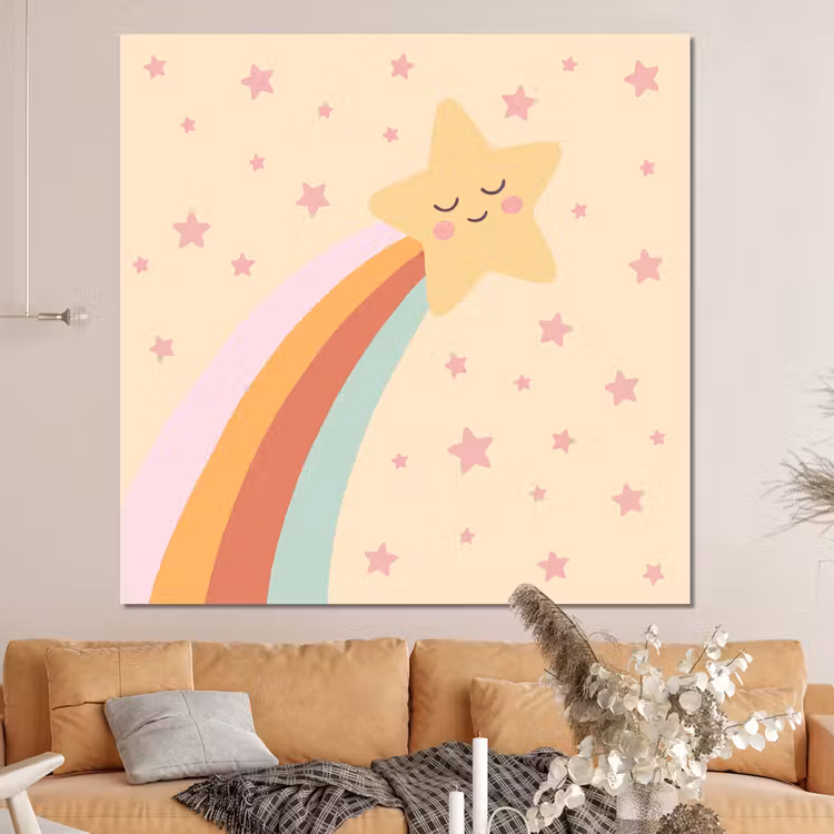 Forex - Ster - Regenboog - Nacht - Illustratie - Pastel — 4