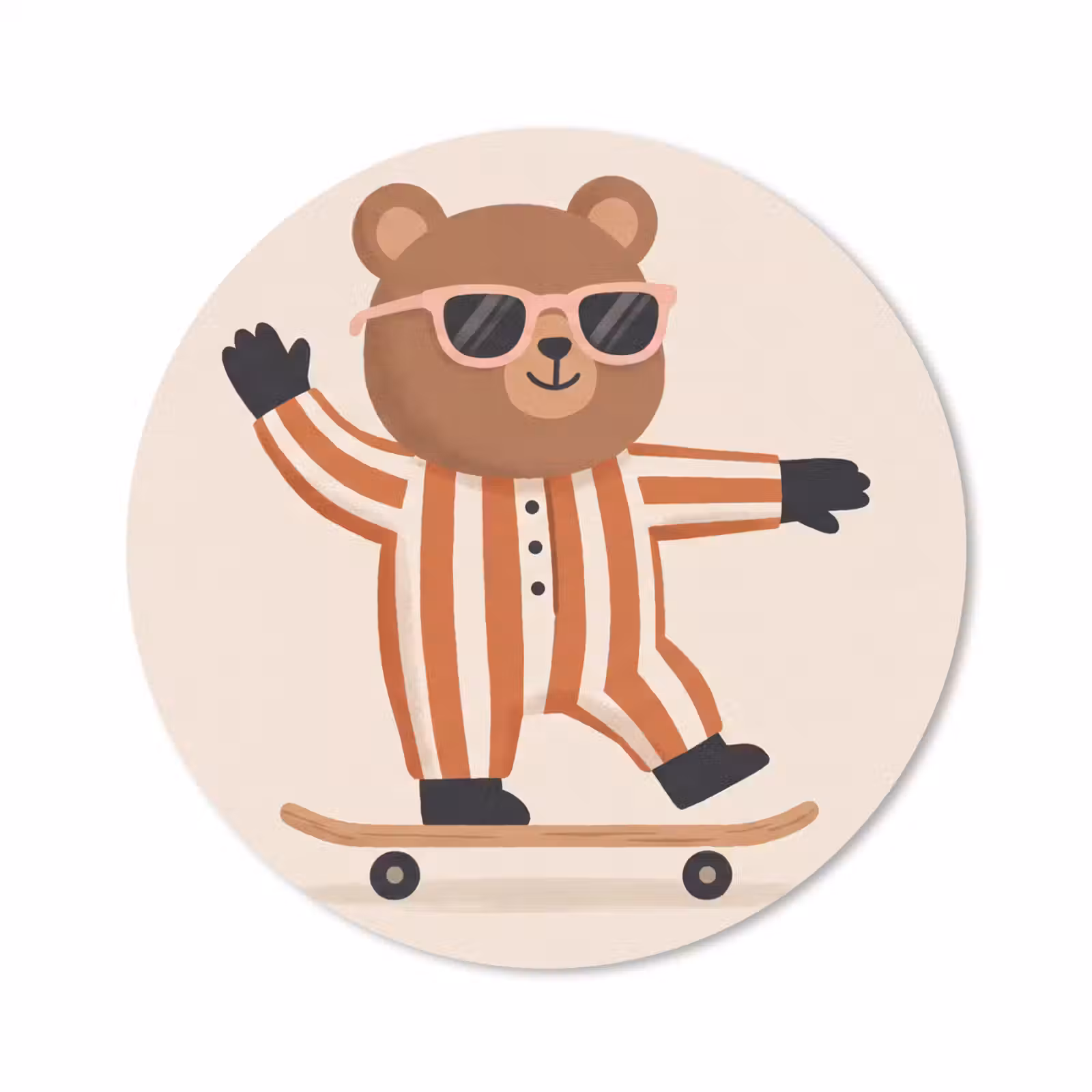 Muismat - Dieren - Skateboard - Spel - Cartoon - Roze — 1