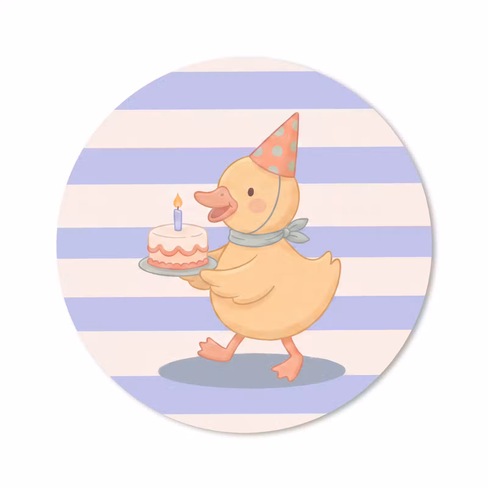 Muismat - Vogel - Feest - Taart - Kinder - Illustratie — 1