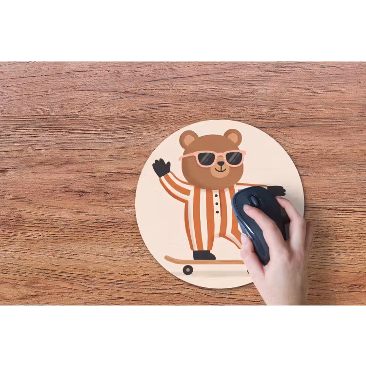 Muismat - Dieren - Skateboard - Spel - Cartoon - Roze — 3