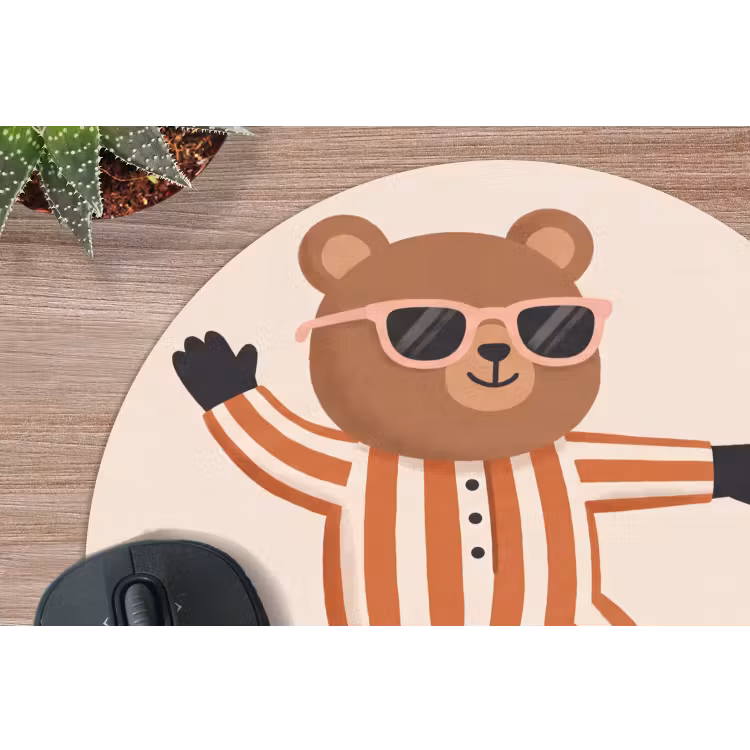 Muismat - Dieren - Skateboard - Spel - Cartoon - Roze — 4