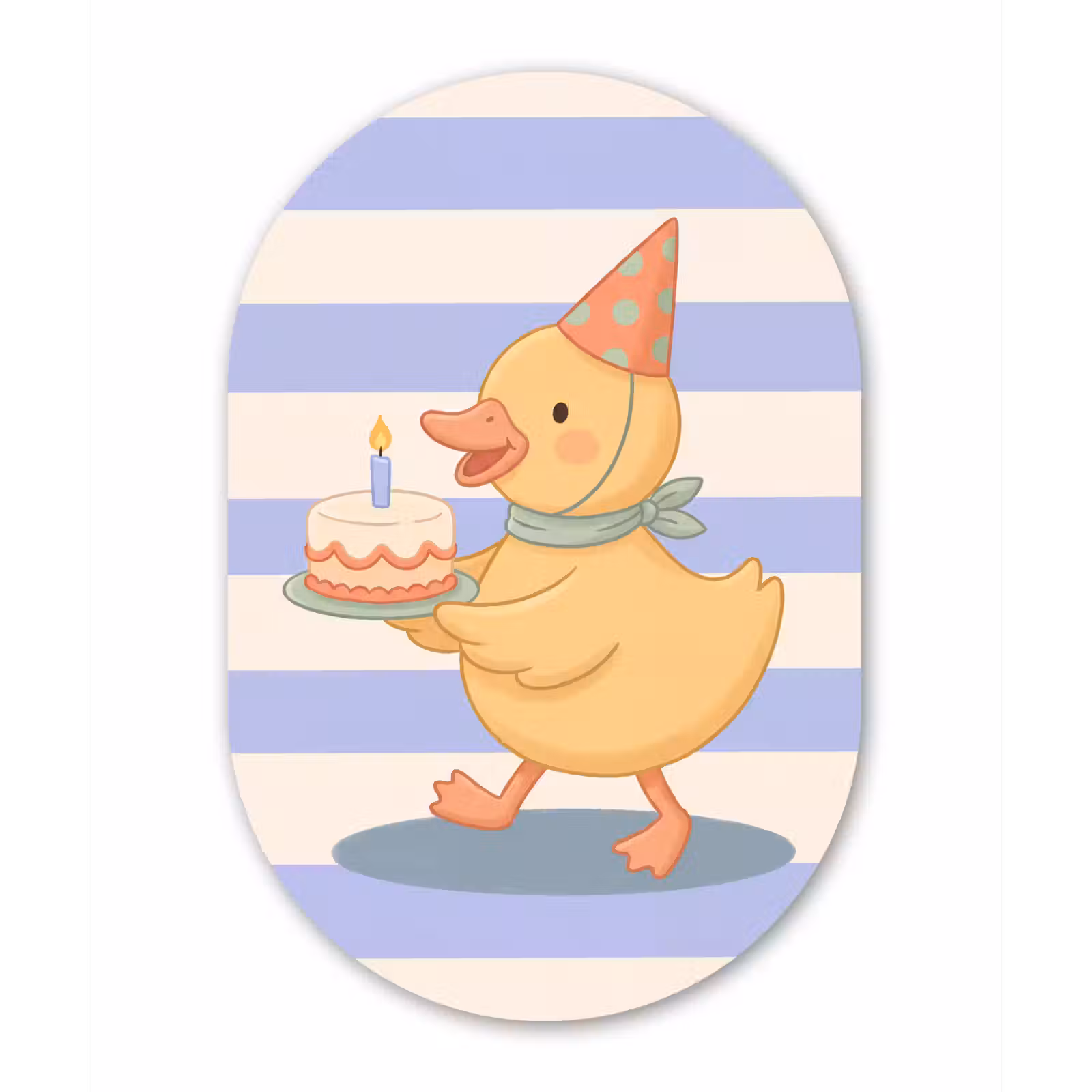 Muurovaal - Glas - Vogel - Feest - Taart - Kinder - Illustratie — 1