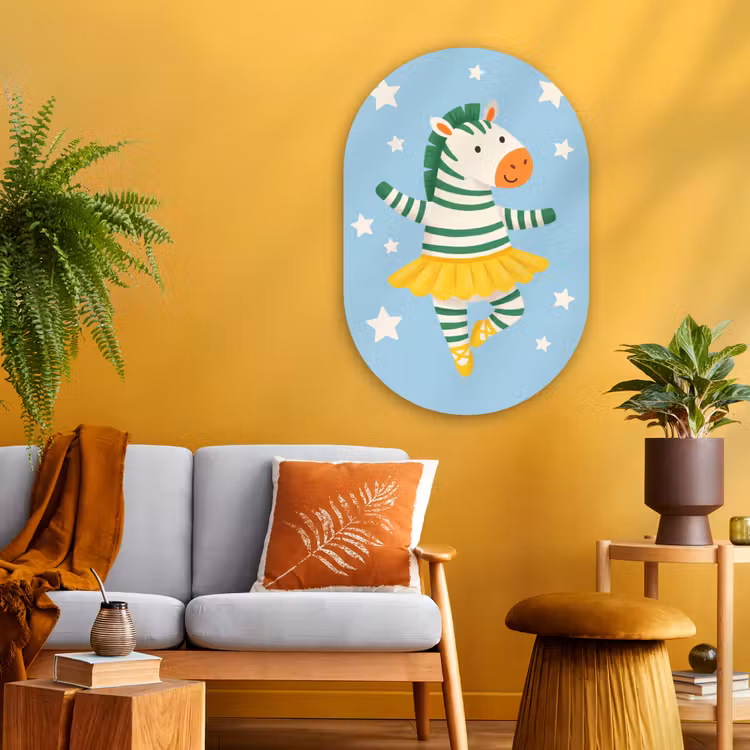 Muurovaal - Glas - Dieren - Dans - Illustratie - Kinderkamer - Sterren — 3