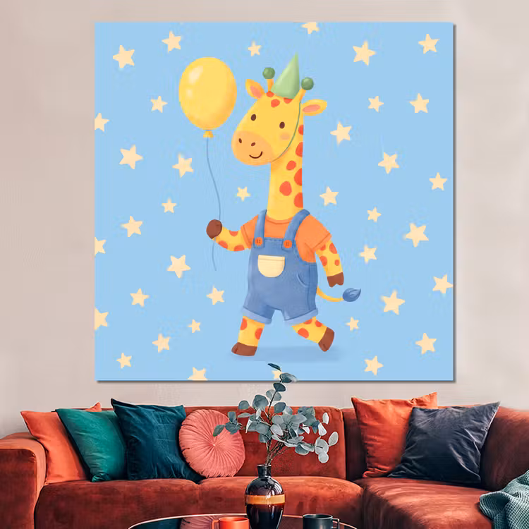 Forex - Dieren - Giraffe - Ballon - Feest - Kinderkamer — 3