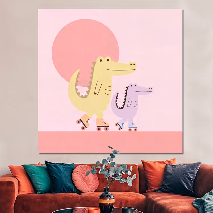 Forex - Dieren - Skaten - Illustratie - Speels - Roze — 3