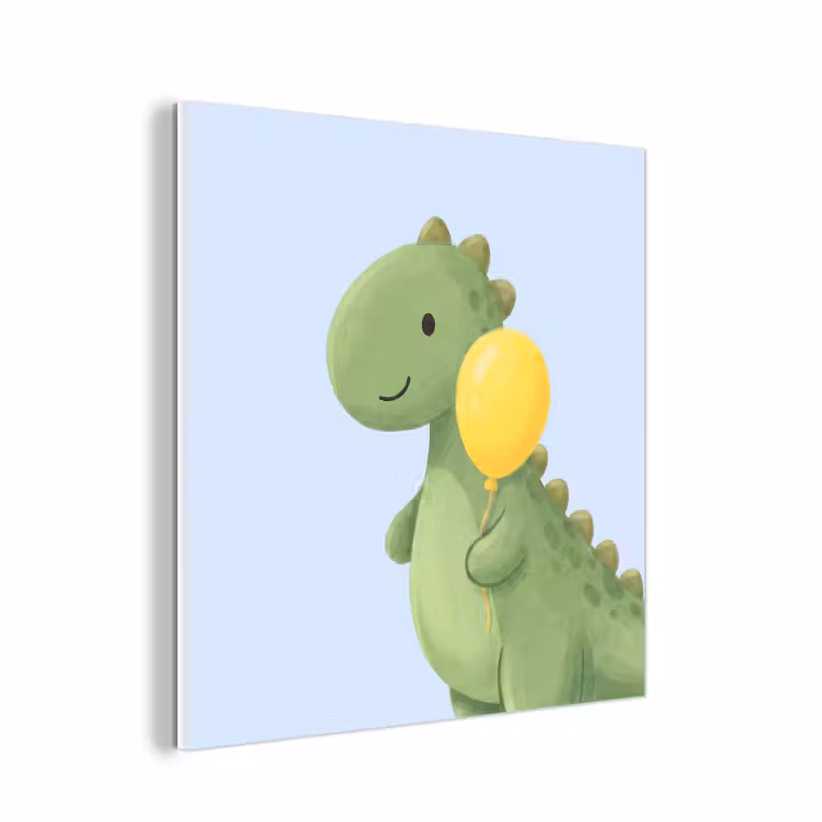 Forex - Dinosaurus - Ballon - Kinderkamer - Illustratie - Groen — 1