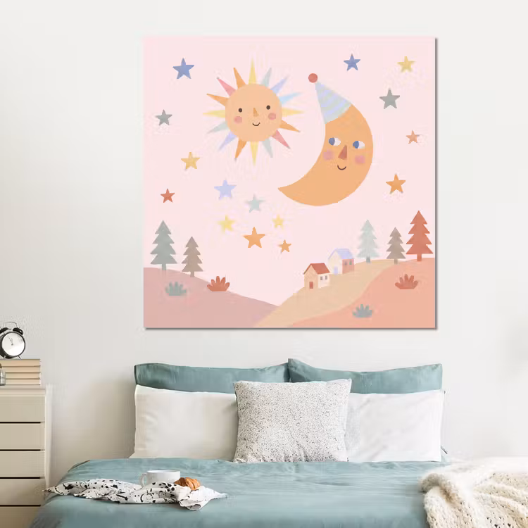 Forex - Zon - Maan - Sterren - Kinderkamer - Pastel — 2