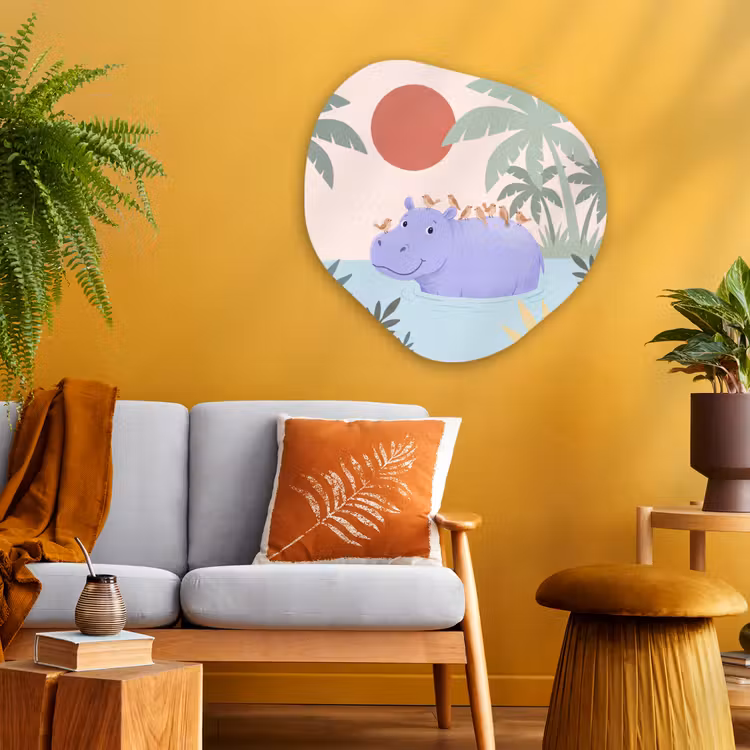 Organisch schilderij - Glas - Dieren - Vogel - Water - Natuur - Illustratie — 3