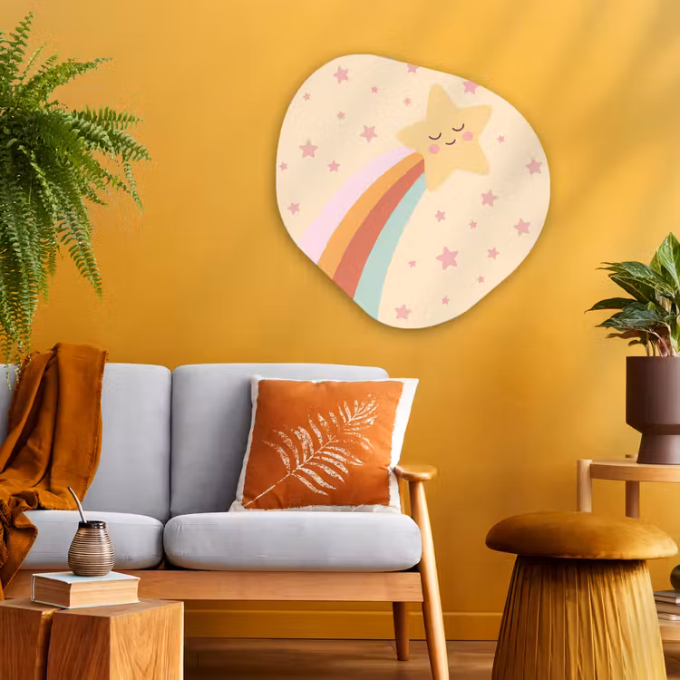 Organisch schilderij - Glas - Ster - Regenboog - Nacht - Illustratie - Pastel — 3
