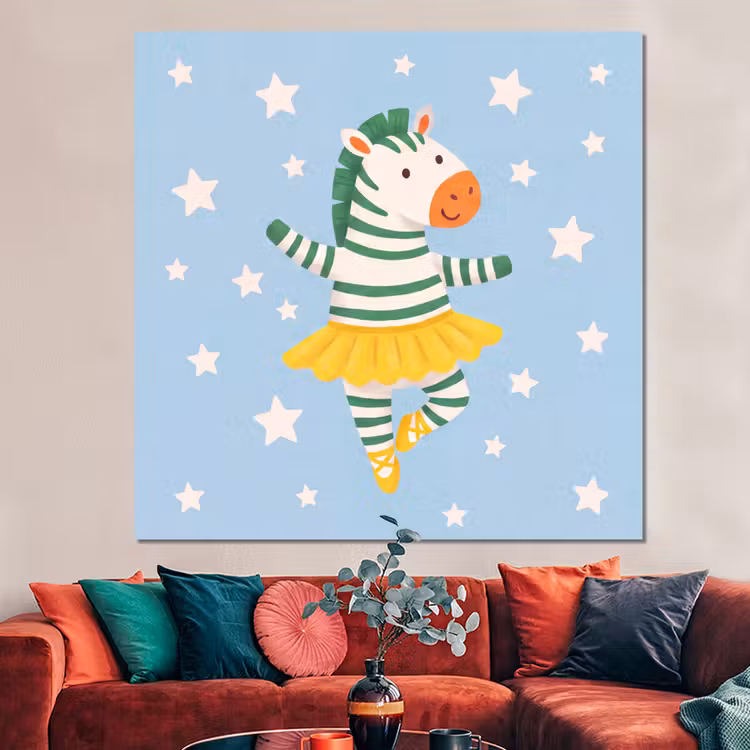 Forex - Dieren - Dans - Illustratie - Kinderkamer - Sterren — 3