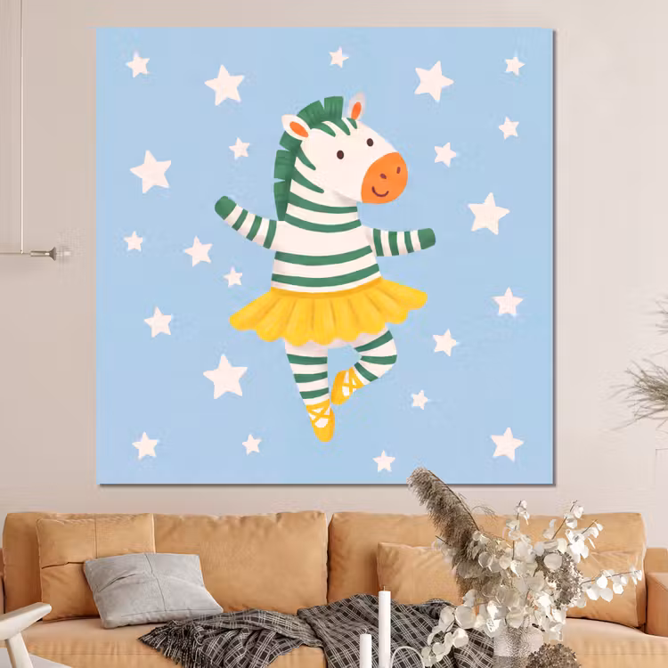Forex - Dieren - Dans - Illustratie - Kinderkamer - Sterren — 4