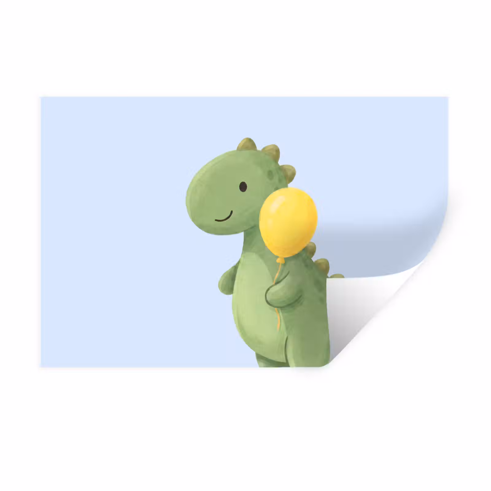 Muursticker - Dinosaurus - Ballon - Kinderkamer - Illustratie - Groen — 1