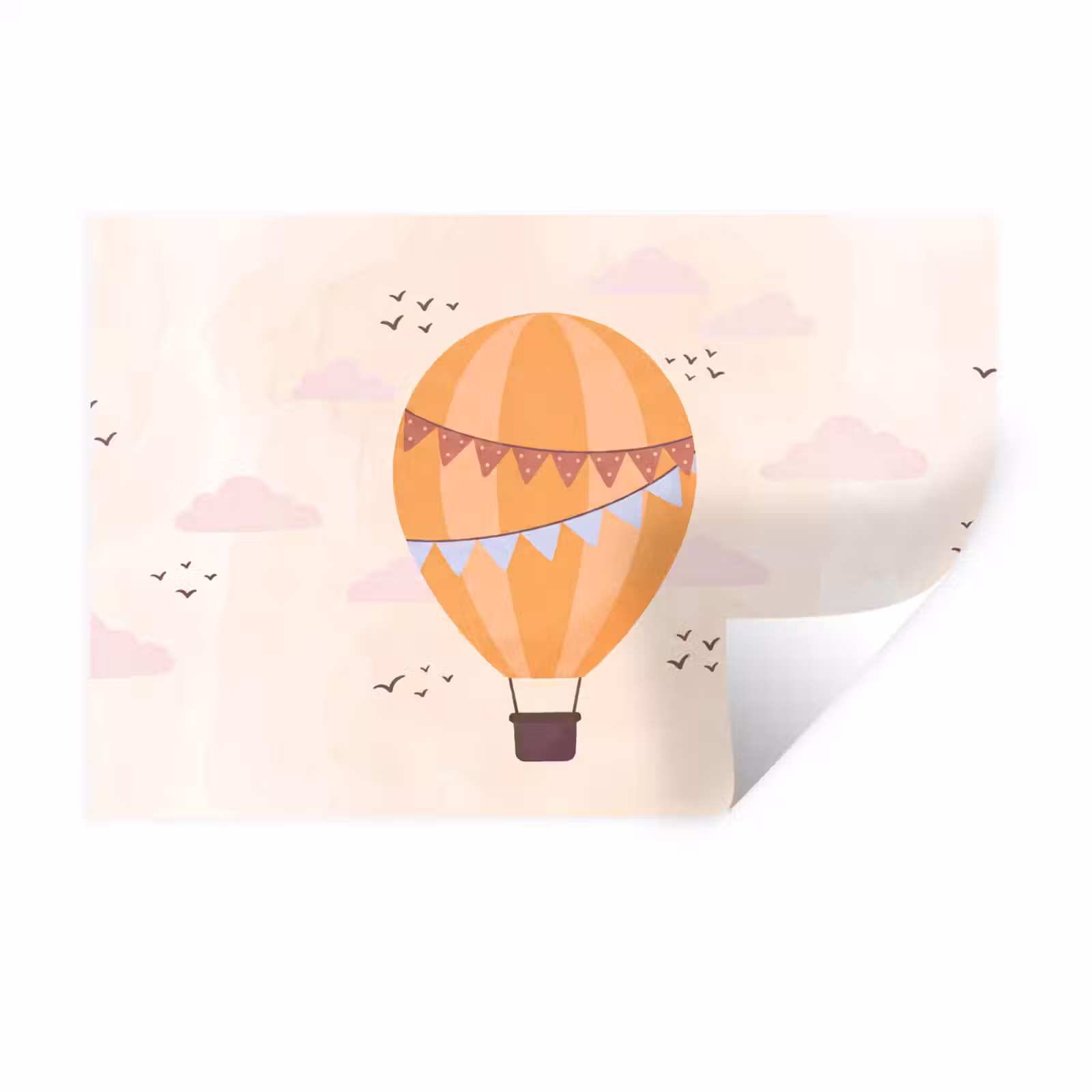 Muursticker - Luchtballon - Slingers - Avontuur - Illustratie - Oranje — 1