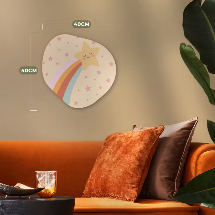 Organisch schilderij - Forex - Ster - Regenboog - Nacht - Illustratie - Pastel — 4