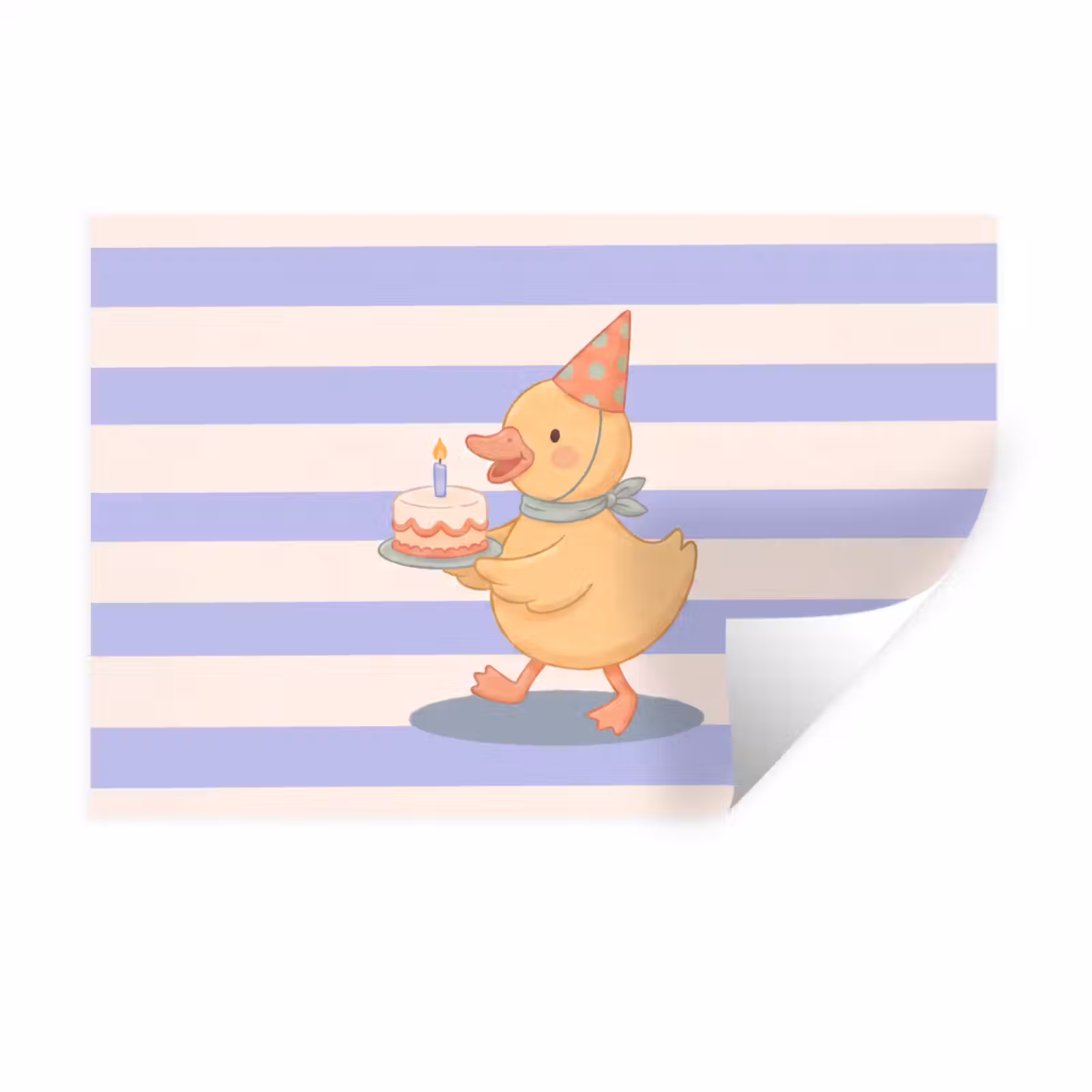 Muursticker - Vogel - Feest - Taart - Kinder - Illustratie — 1