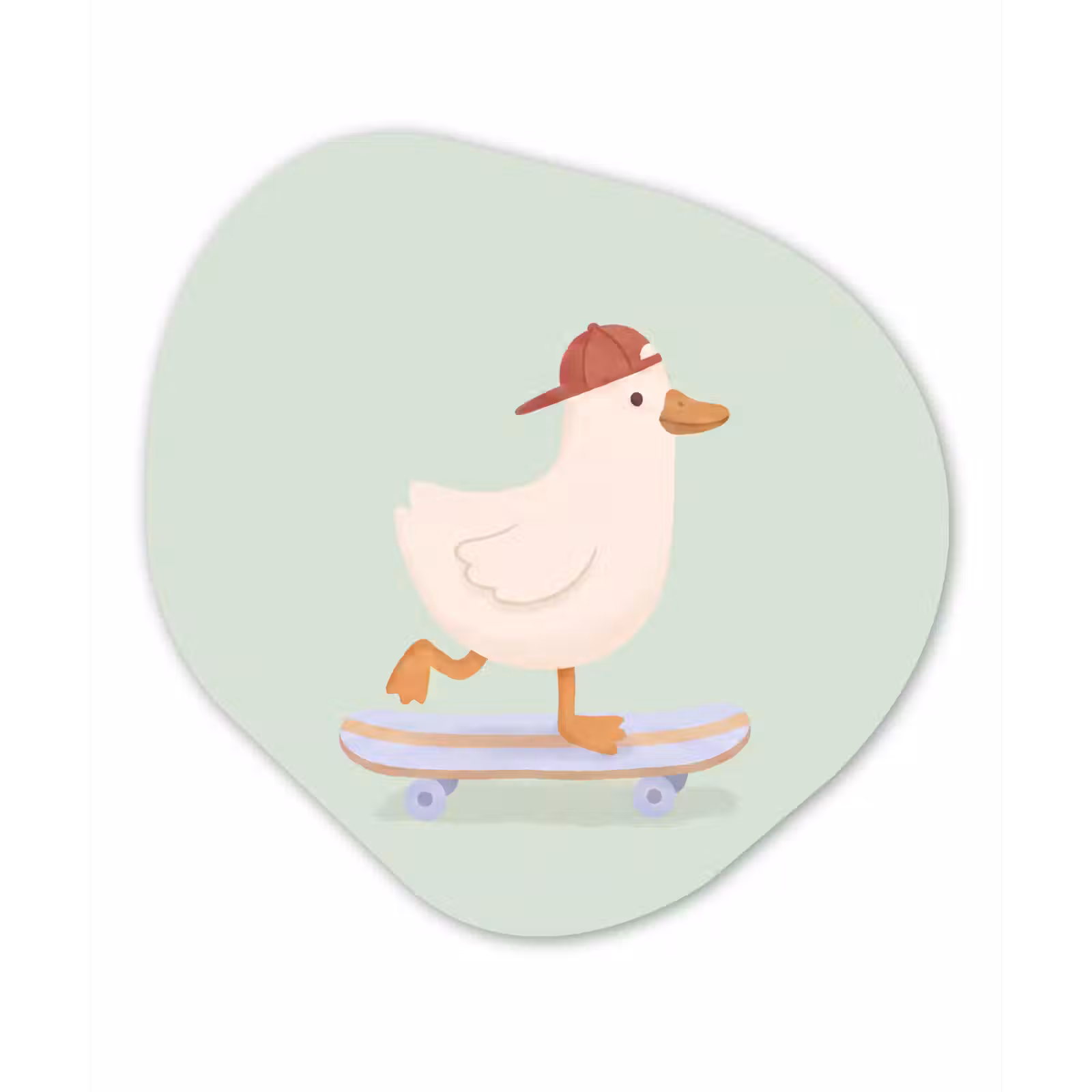 Organisch schilderij - Forex - Vogel - Skateboard - Dieren - Cartoon - Speels — 1