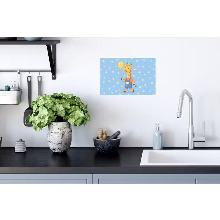 Muursticker - Dieren - Giraffe - Ballon - Feest - Kinderkamer — 2