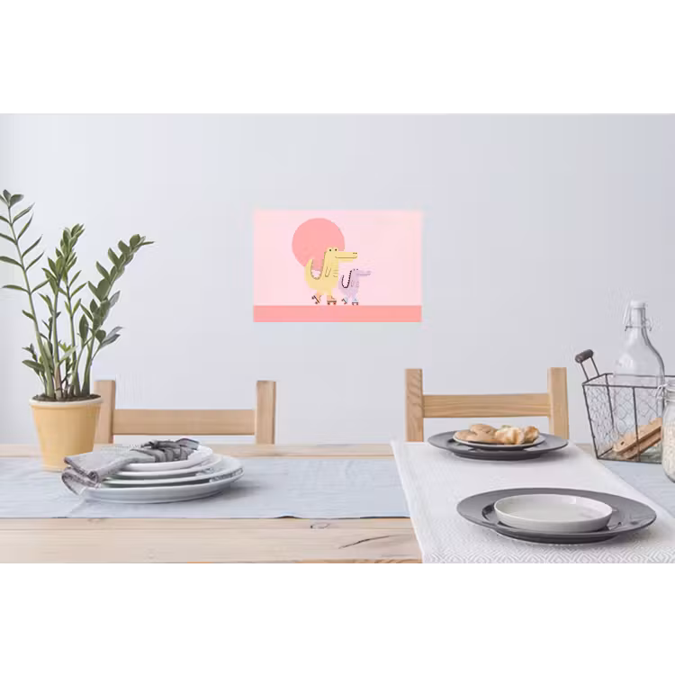Muursticker - Dieren - Skaten - Illustratie - Speels - Roze — 3