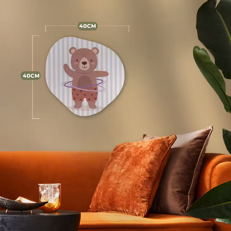 Organisch schilderij - Forex - Beer - Hoepel - Kinderkamer - Illustratie - Bruin — 4