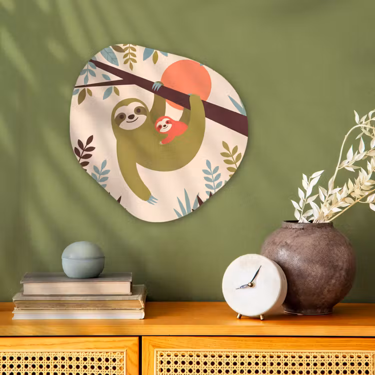 Organisch schilderij - Forex - Dieren - Moeder - Baby - Natuur - Groen — 2