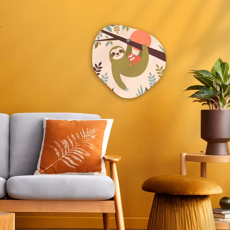 Organisch schilderij - Forex - Dieren - Moeder - Baby - Natuur - Groen — 3