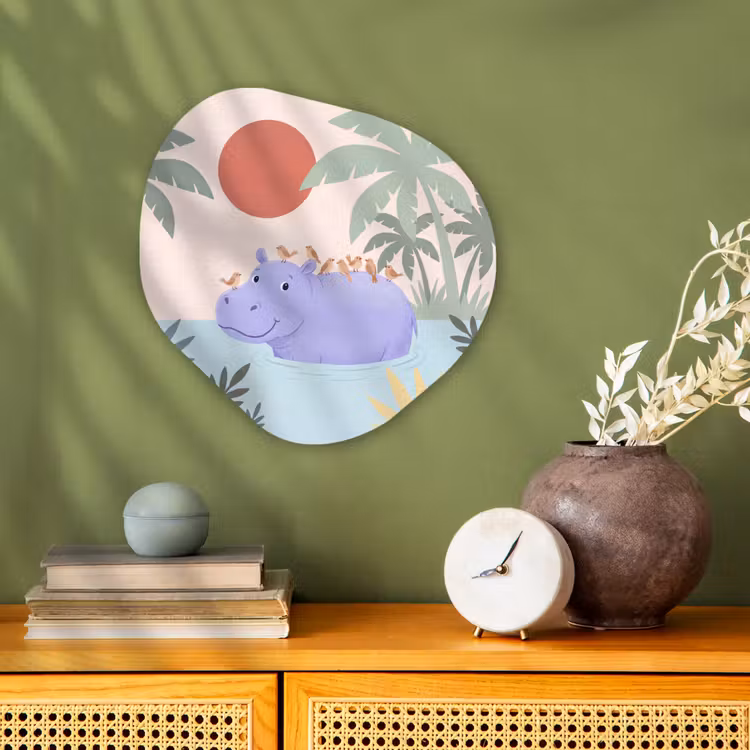 Organisch schilderij - Forex - Dieren - Vogel - Water - Natuur - Illustratie — 2