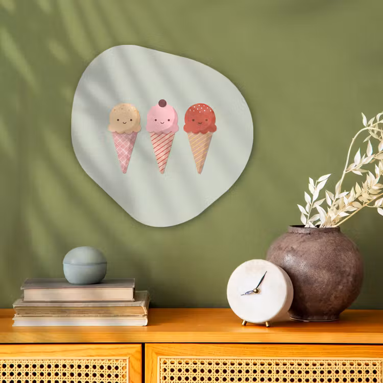Organisch schilderij - Forex - IJs - Hoorntjes - Eten - Illustratie - Vrolijk — 2