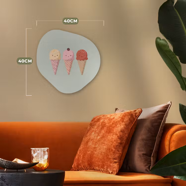 Organisch schilderij - Forex - IJs - Hoorntjes - Eten - Illustratie - Vrolijk — 4
