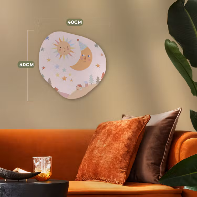 Organisch schilderij - Forex - Zon - Maan - Sterren - Kinderkamer - Pastel — 4