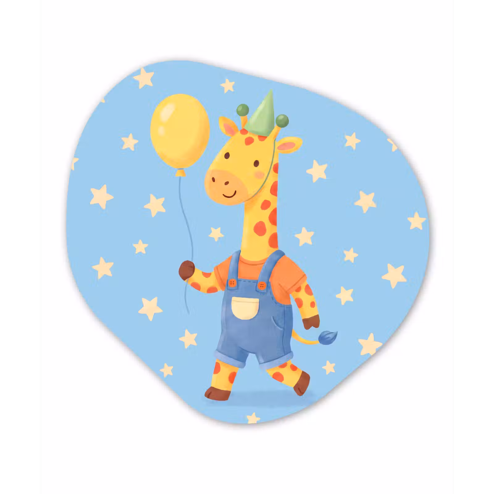 Organisch schilderij - Forex - Dieren - Giraffe - Ballon - Feest - Kinderkamer — 1