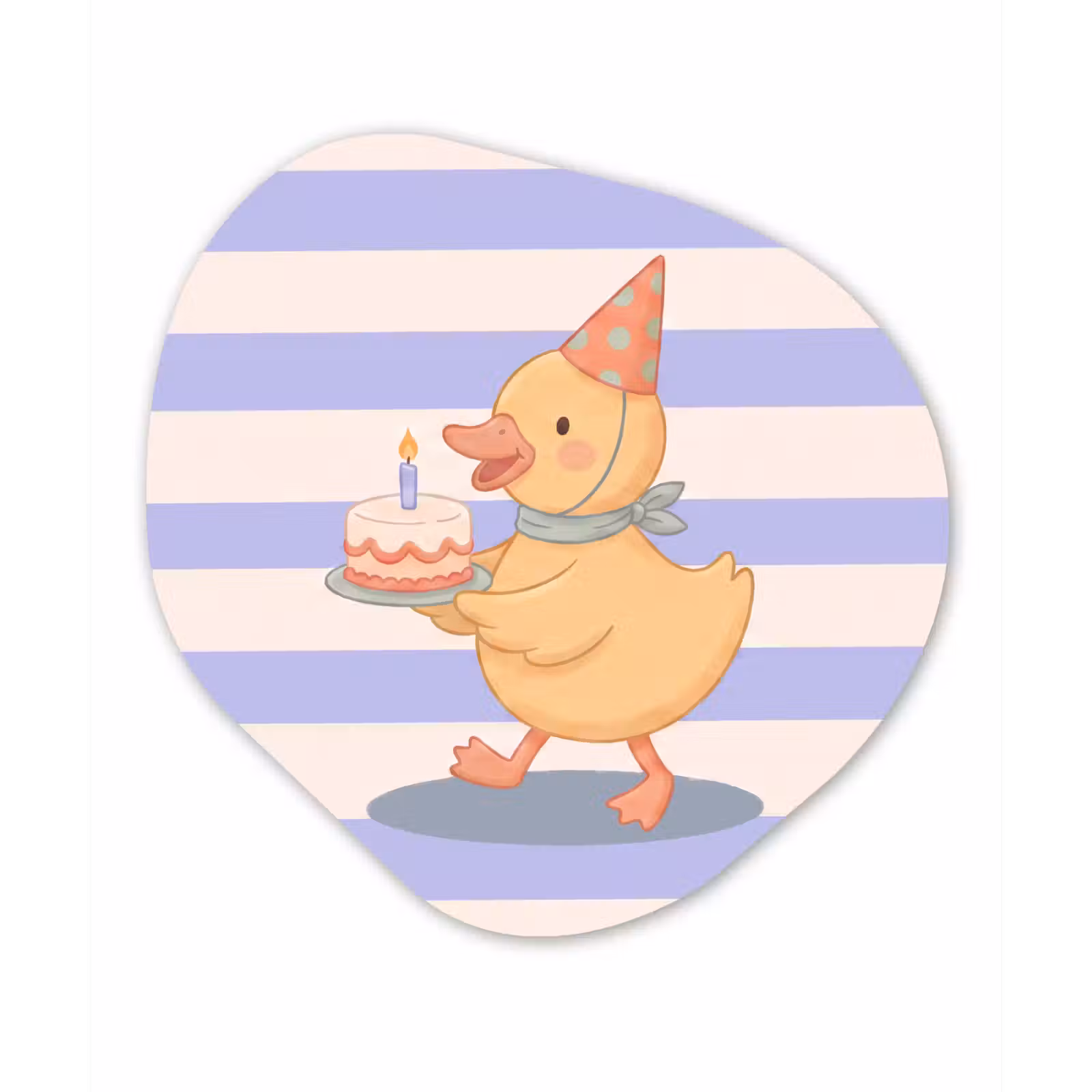 Organisch schilderij - Forex - Vogel - Feest - Taart - Kinder - Illustratie — 1