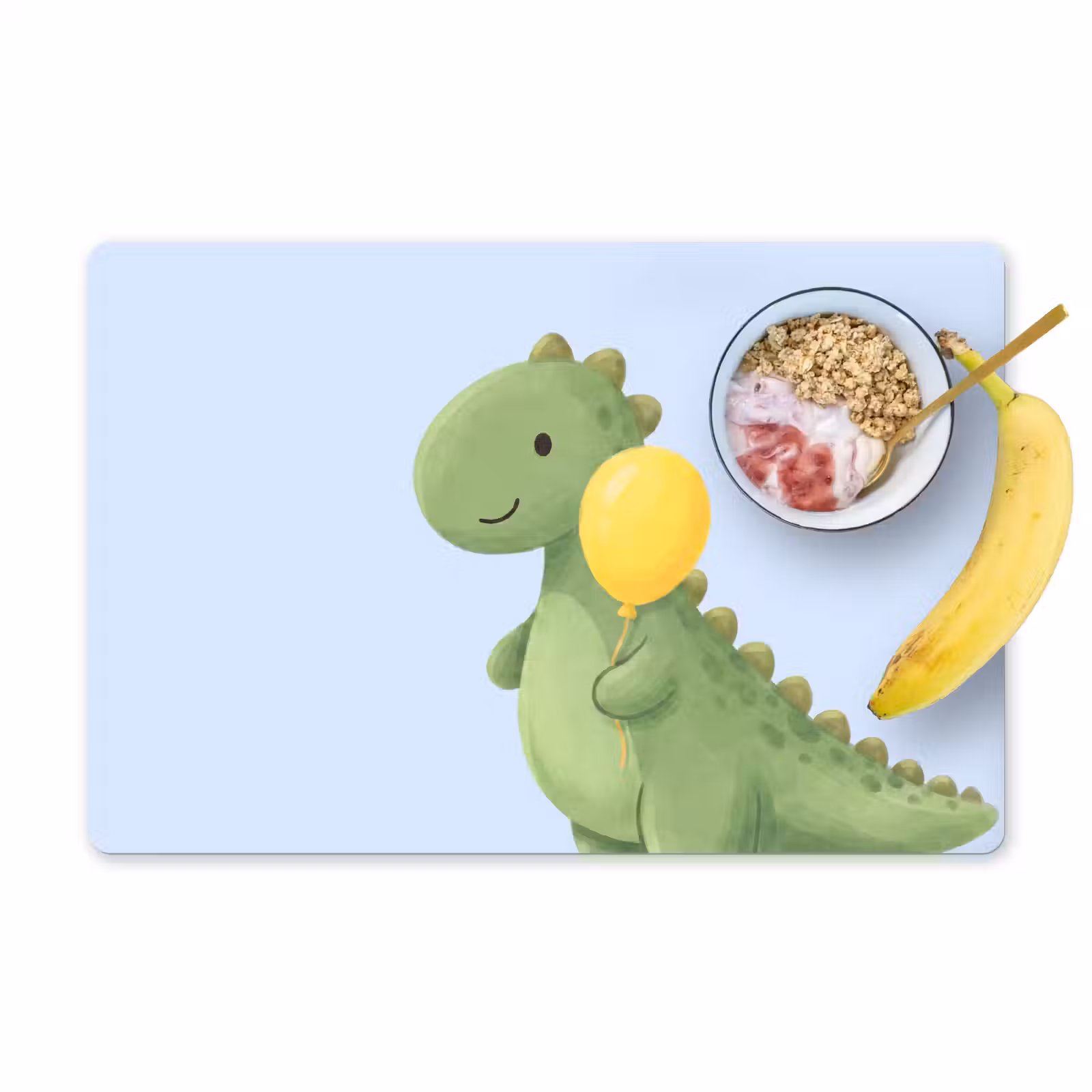 Placemat - 6 stuks - Dinosaurus - Ballon - Kinderkamer - Illustratie - Groen — 1