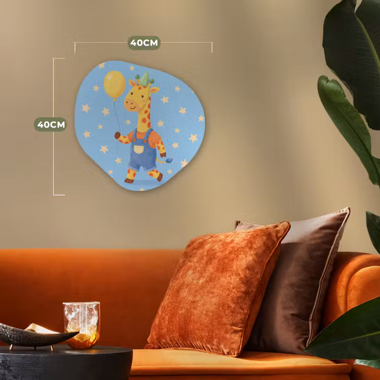 Organisch schilderij - Forex - Dieren - Giraffe - Ballon - Feest - Kinderkamer — 4