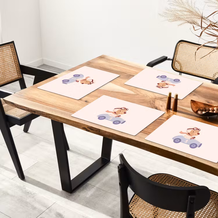 Placemat - 6 stuks - Beer - Auto - Kinderkamer - Cartoon - Speels — 5