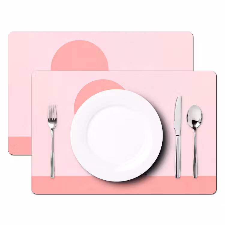 Placemat - 6 stuks - Dieren - Skaten - Illustratie - Speels - Roze — 2