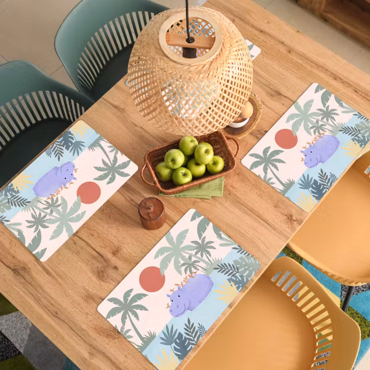 Placemat - 6 stuks - Dieren - Vogel - Water - Natuur - Illustratie — 6