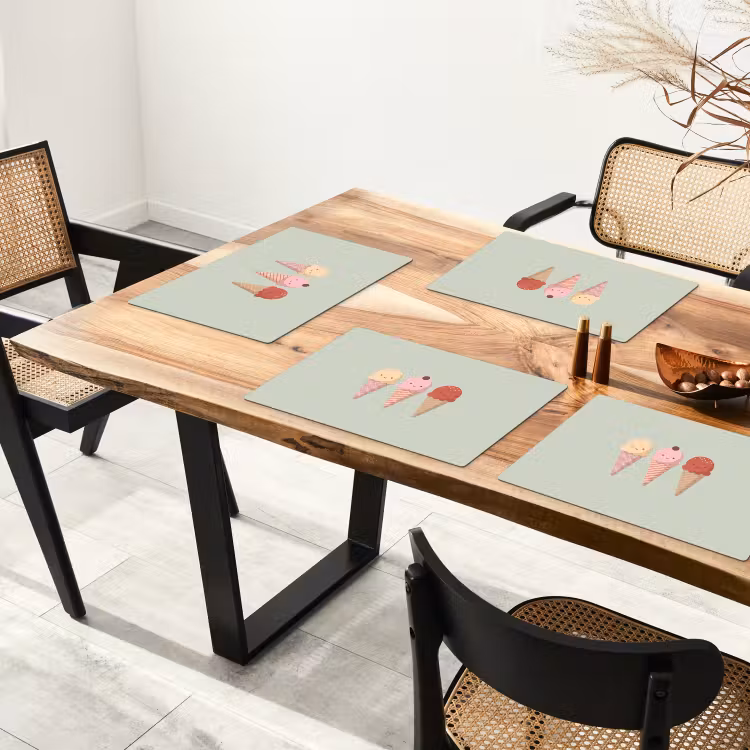 Placemat - 6 stuks - IJs - Hoorntjes - Eten - Illustratie - Vrolijk — 5