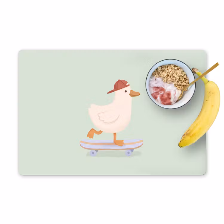 Placemat - 6 stuks - Vogel - Skateboard - Dieren - Cartoon - Speels — 1