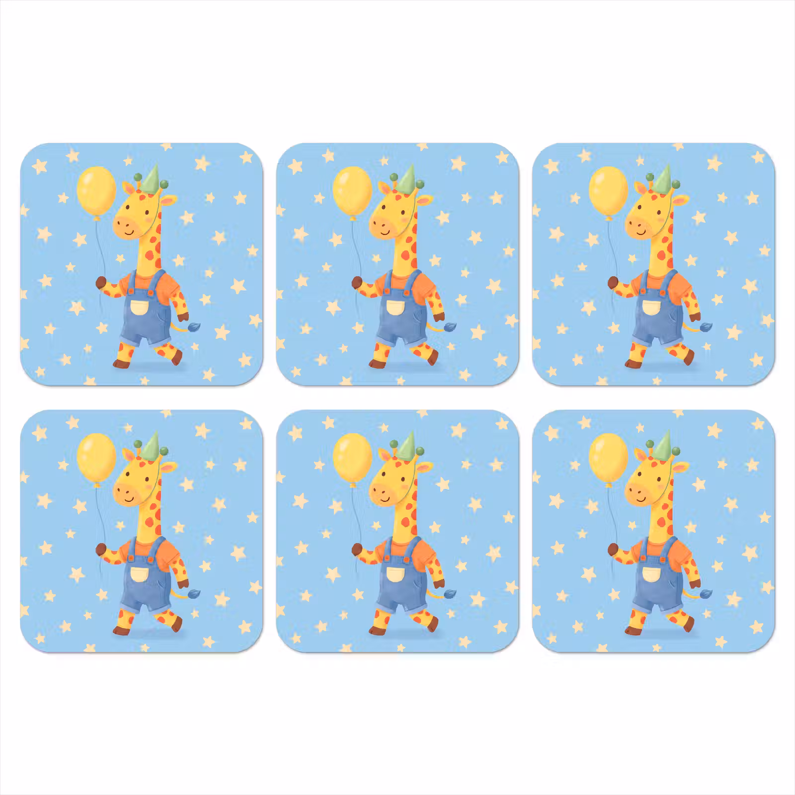 Onderzetter​ - Dieren - Giraffe - Ballon - Feest - Kinderkamer — 1