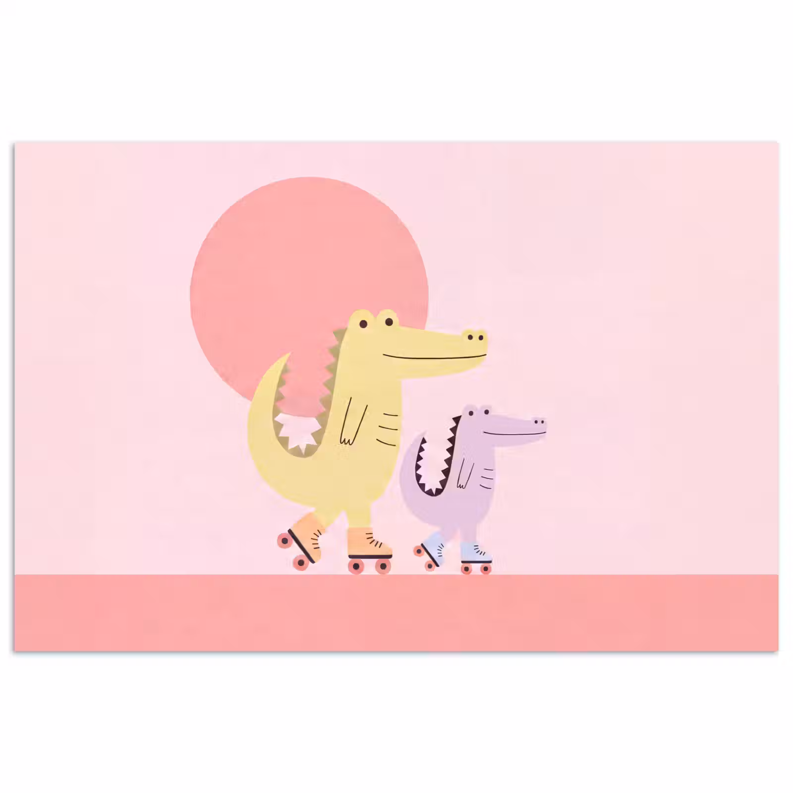 Poster - Dieren - Skaten - Illustratie - Speels - Roze — 1