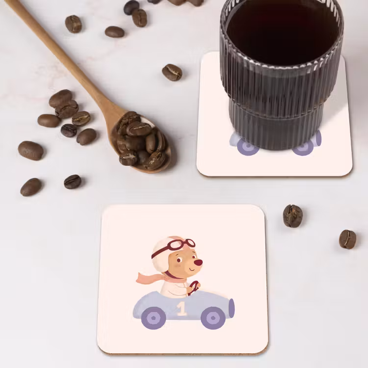 Onderzetter​ - Beer - Auto - Kinderkamer - Cartoon - Speels — 4