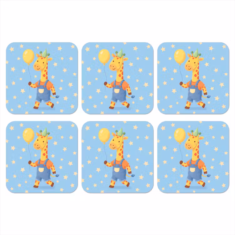 Onderzetter​ - Dieren - Giraffe - Ballon - Feest - Kinderkamer — 1