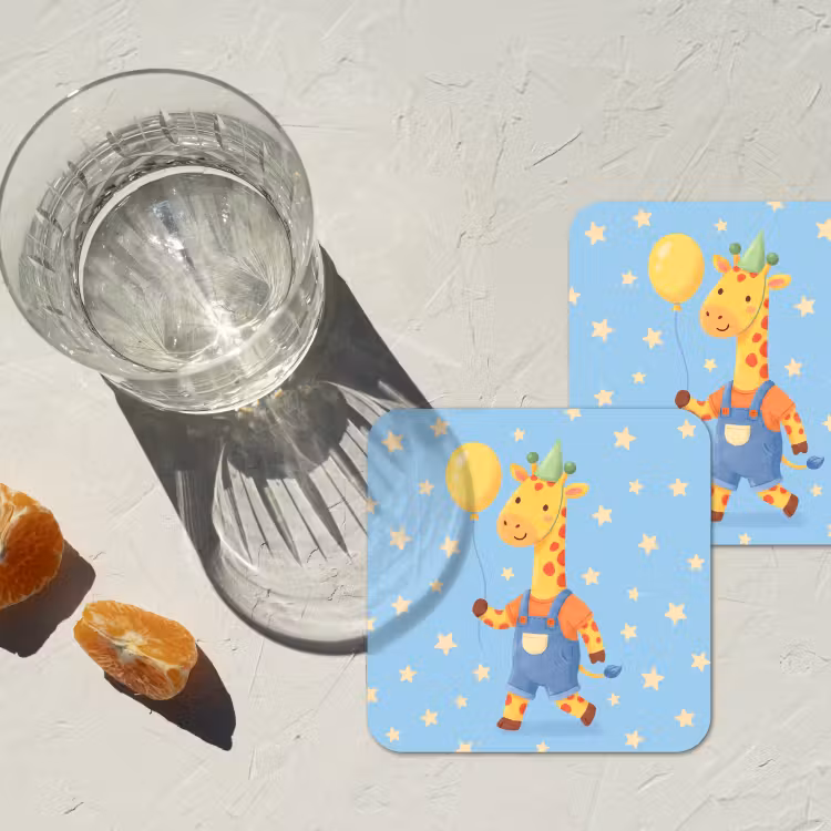 Onderzetter​ - Dieren - Giraffe - Ballon - Feest - Kinderkamer — 2