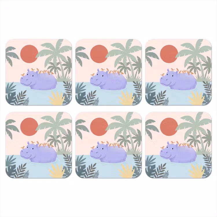 Onderzetter​ - Dieren - Vogel - Water - Natuur - Illustratie — 1