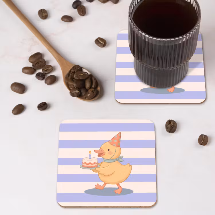 Onderzetter​ - Vogel - Feest - Taart - Kinder - Illustratie — 4