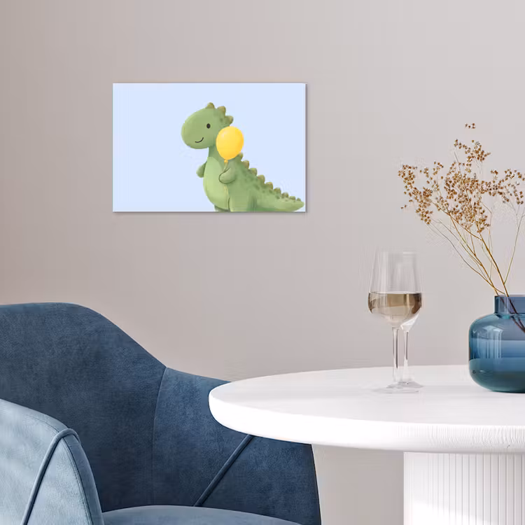 Poster - Dinosaurus - Ballon - Kinderkamer - Illustratie - Groen — 4
