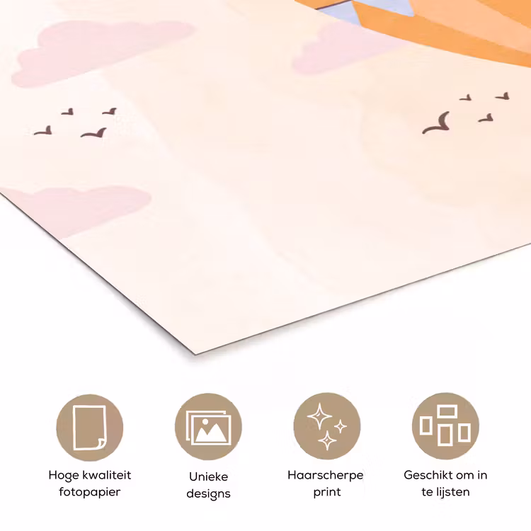 Poster - Luchtballon - Slingers - Avontuur - Illustratie - Oranje — 5